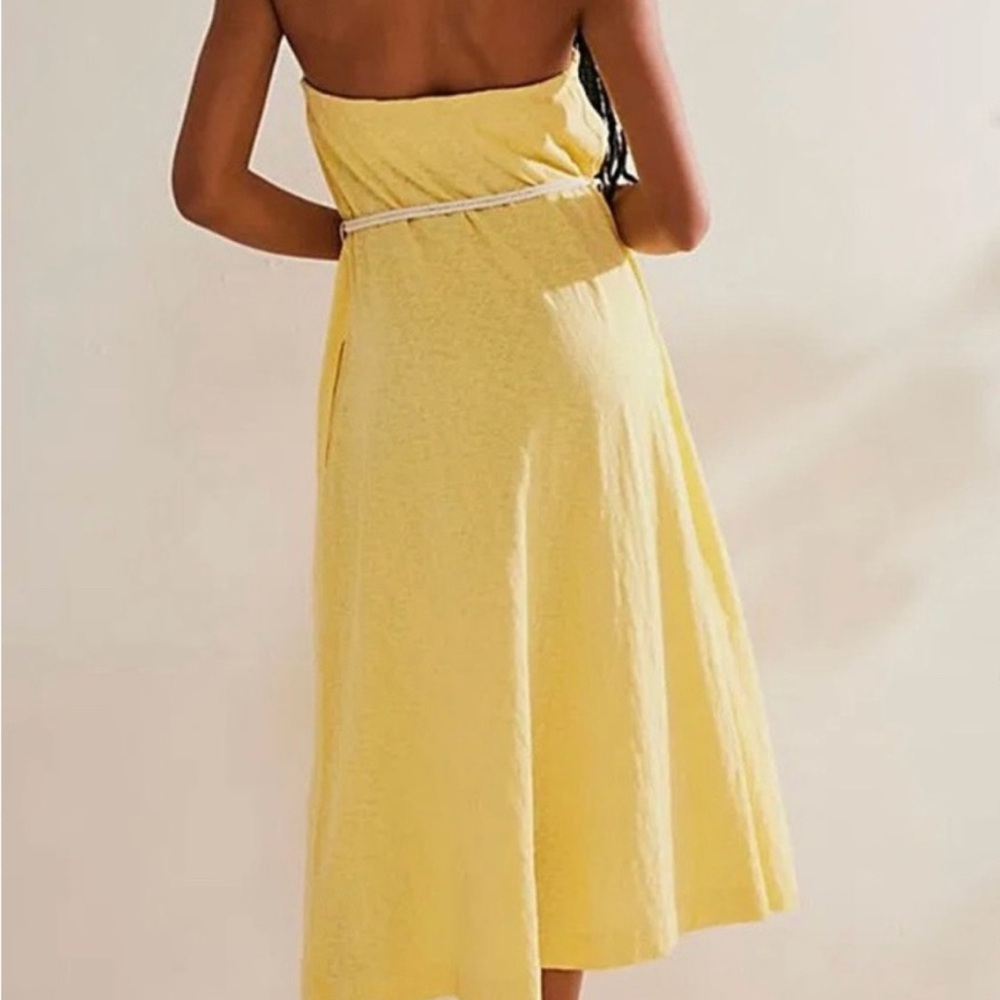 Free People-Free Est Peyton Yellow  Strapless Sundress - Picture 4 of 9